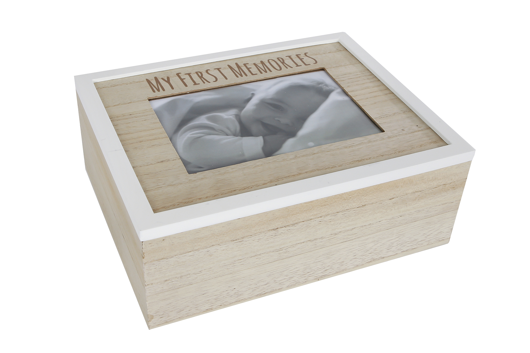 Aufbewahrungsbox FIRST MEMORIES in Farbe natur/weiß