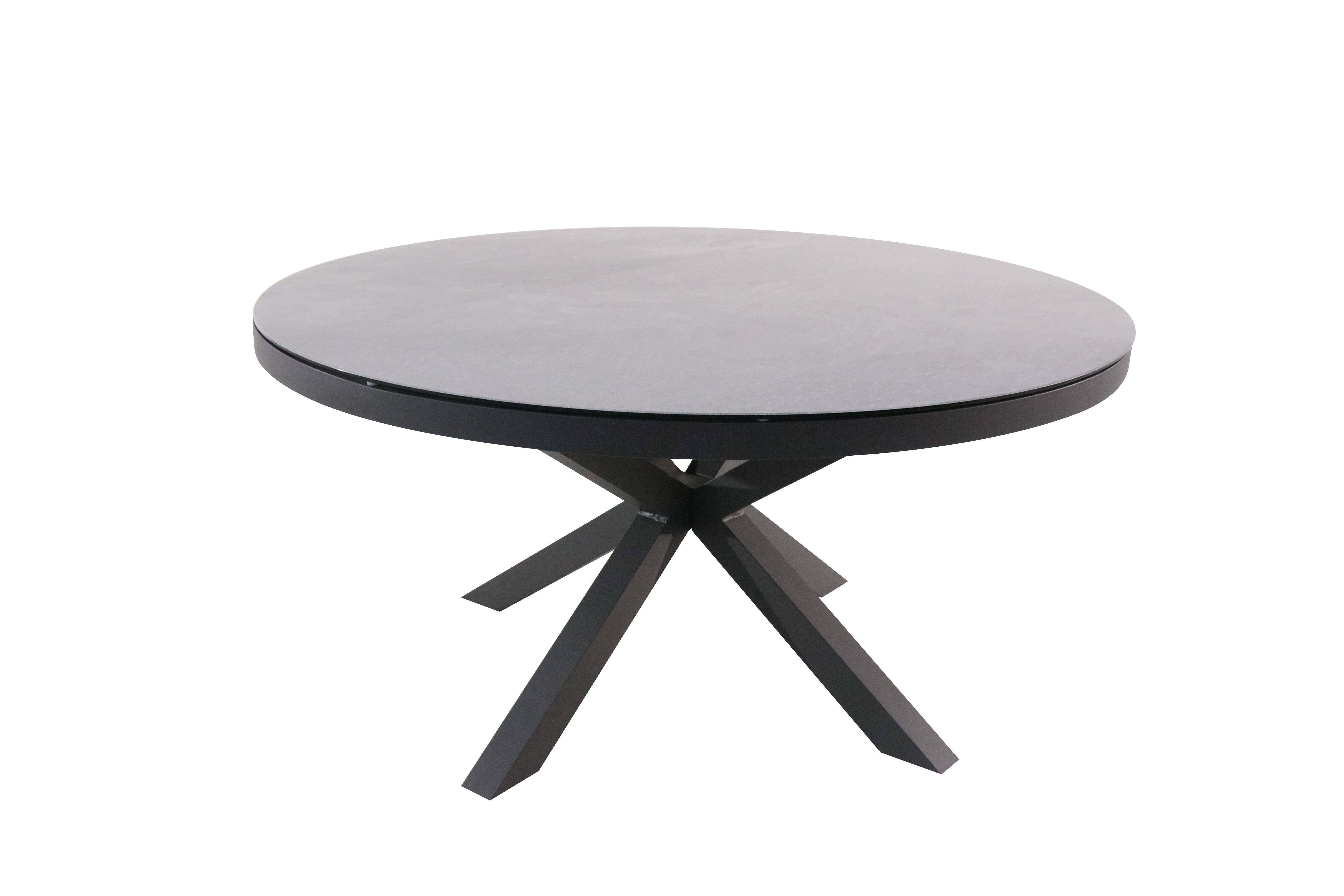L.C. Wholesaler Tisch BONDINO Ø ca. 150cm mit Glasplatte in steingrau