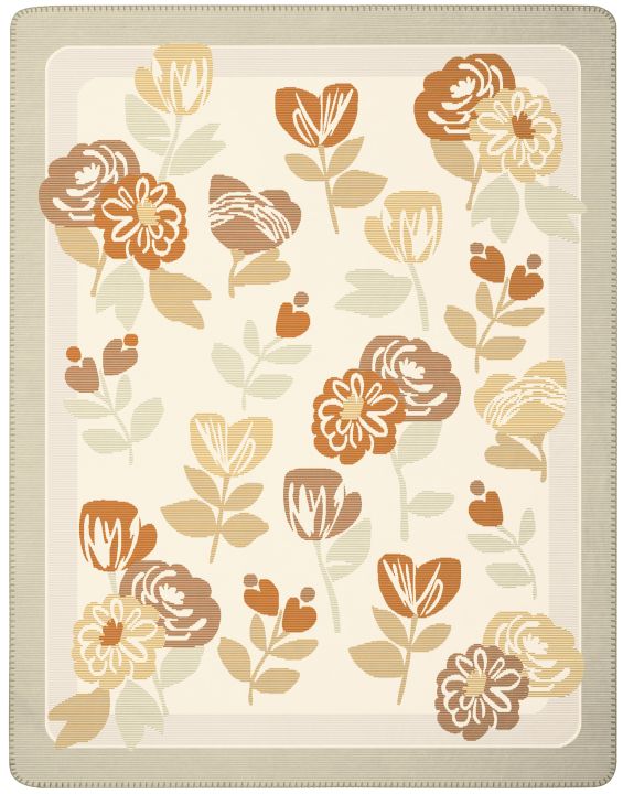 Biederlack Decke ca. 150x200cm in Farbe Bloom Frame Biederlack Decke ca. 150x200cm in Farbe Bloom Frame, teppich, blumenmuster, bodenbelag, kork?, dunkelbraun?