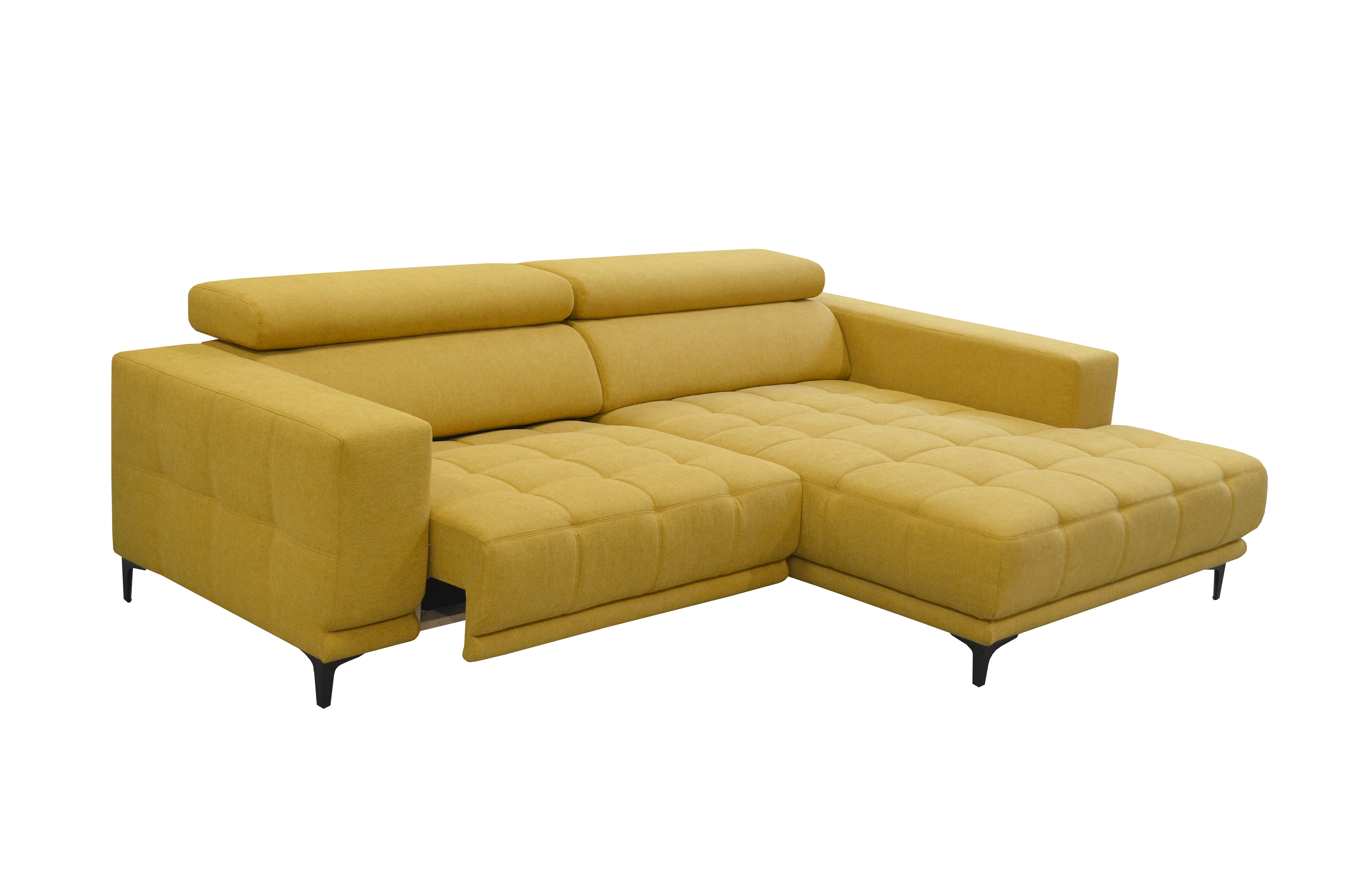 Polsterecke 7536 ca. 278x192cm in Stoff Honey yellow