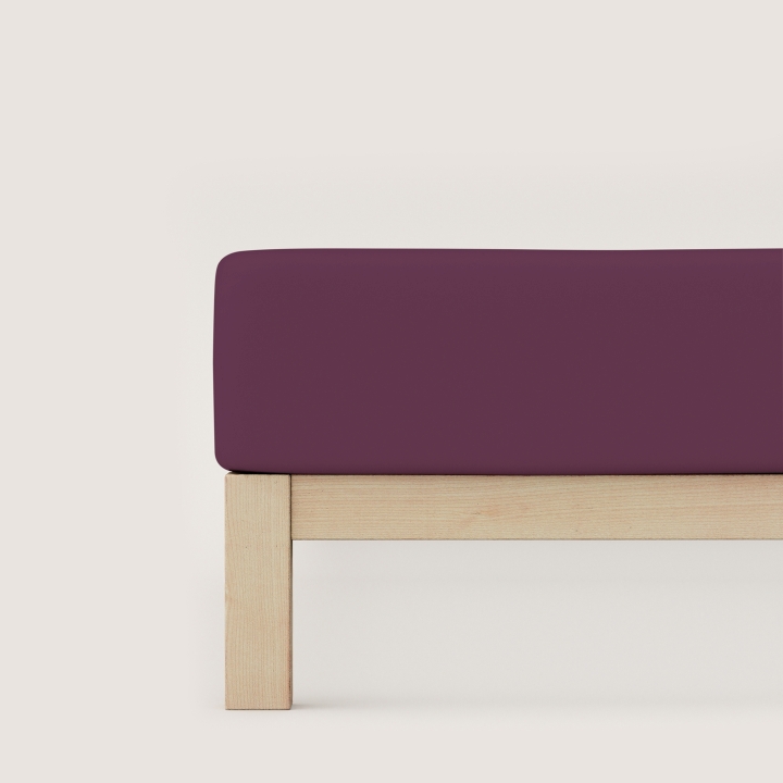 Schlafgut Casual Spannbettlaken ca. 180x200-200x200cm in Farbe Purple Deep