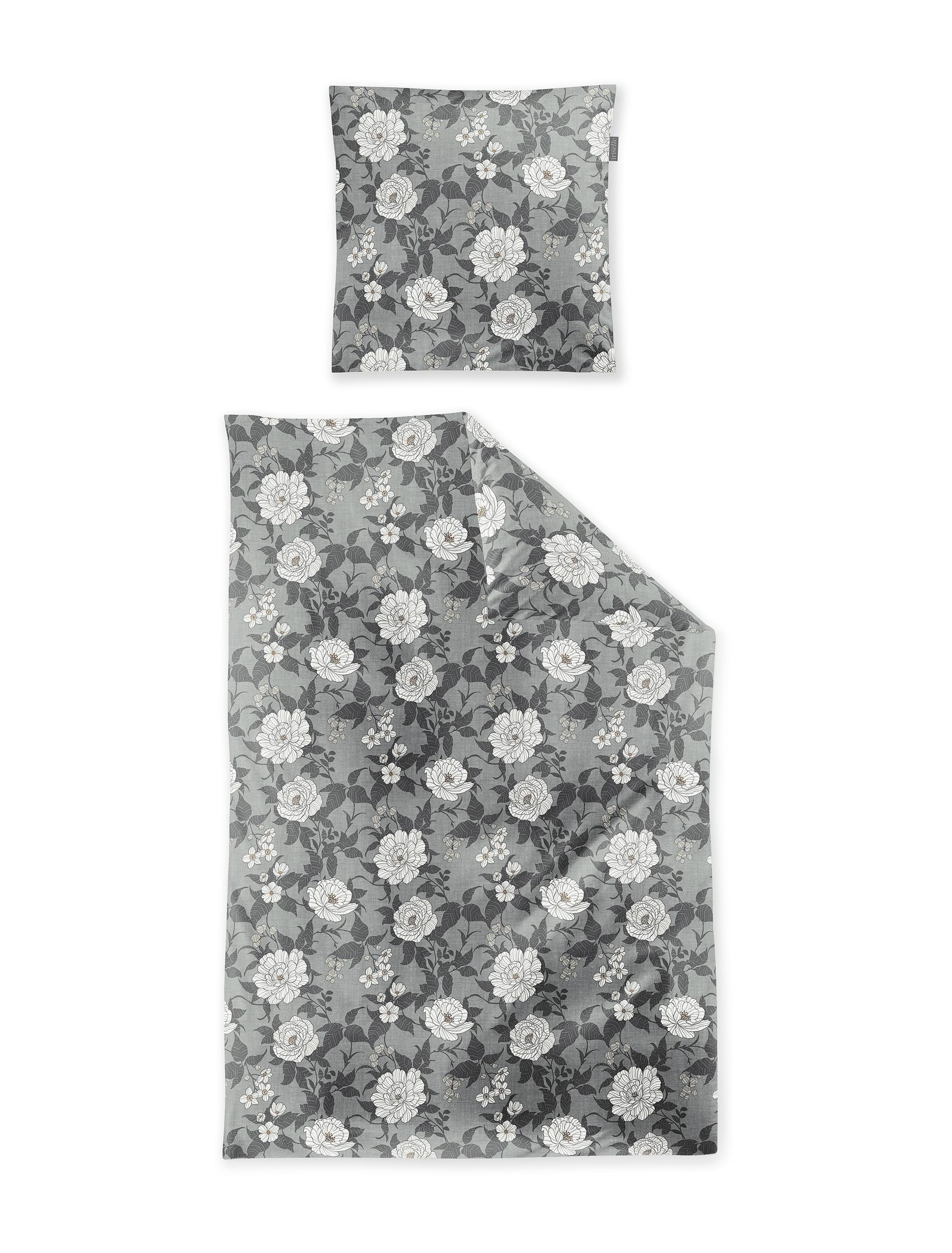Irisette Edel-Feinbiber Bettwäsche KOALA ca. 155x220cm in Farbe grau