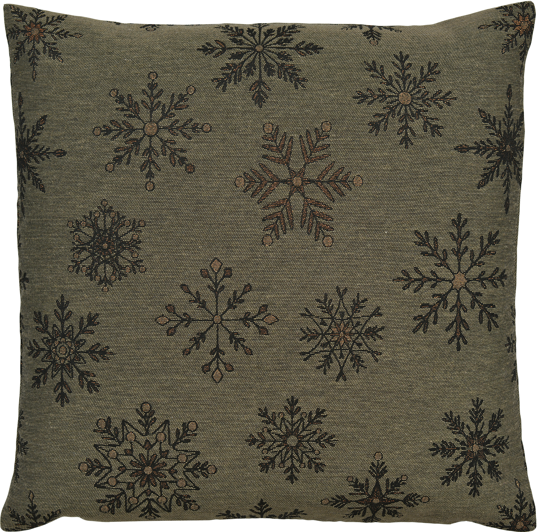 Sander Kissenhülle CRISTALLO BUIO ca. 50 x 50cm in Farbe coffee, Kissen, Kissenbezug, Schneeflocken, Dekokissen, Textil Muster
