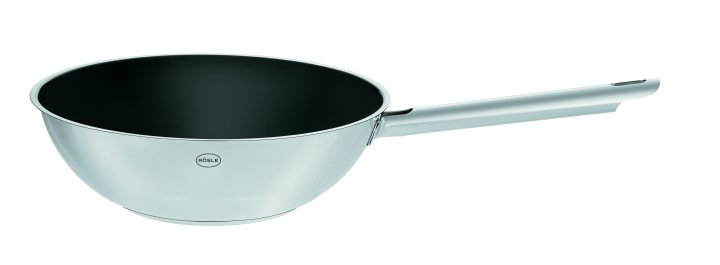 Wokpfanne Keramik ProCeraPlus, 28 cm in Silber, Pfanne, Stielpfanne, Edelstahl, antihaft, silber
