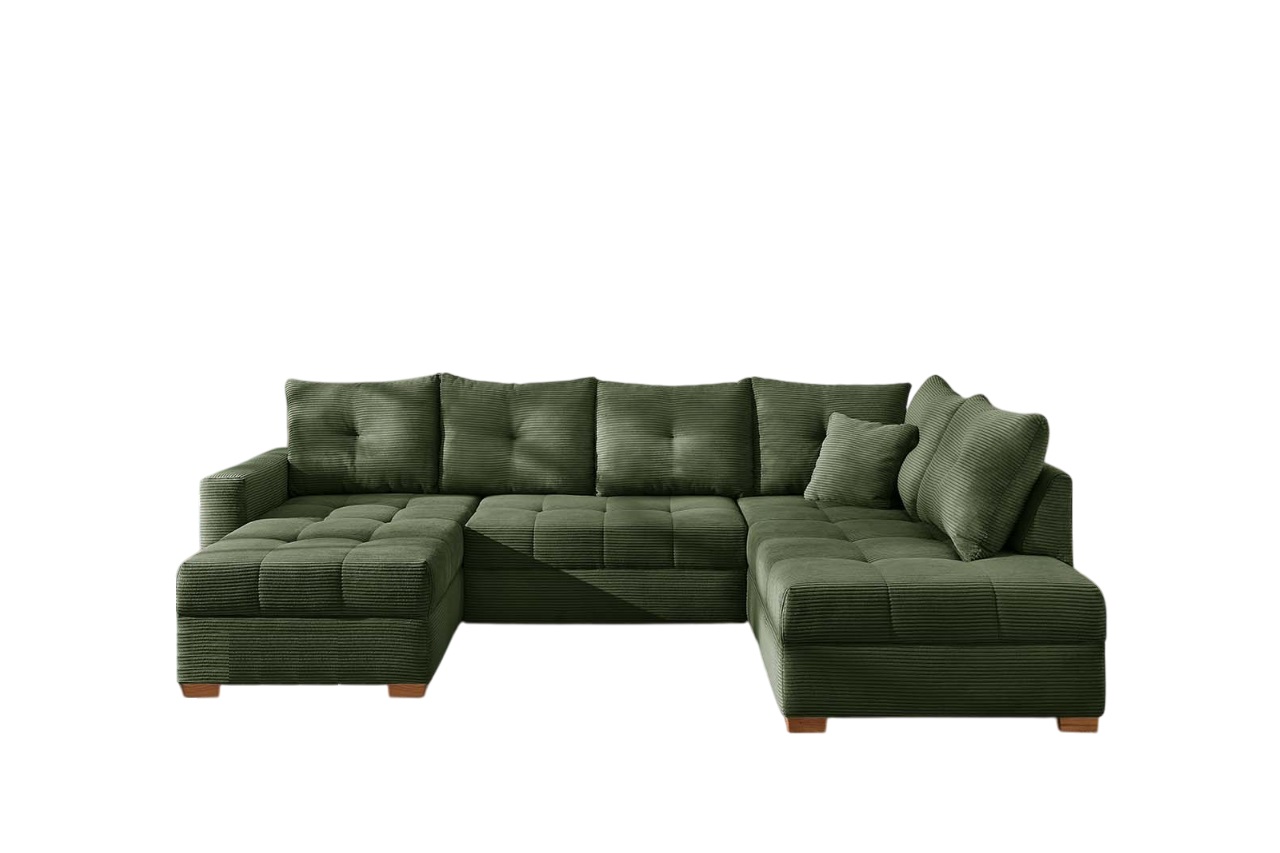 Wohnlandschaft Abby ca. 170x313x200 Grün JOB Wohnlandschaft ABBY ca. 170x313x200cm in Dessin Cord grün, Couch, Mobiliar