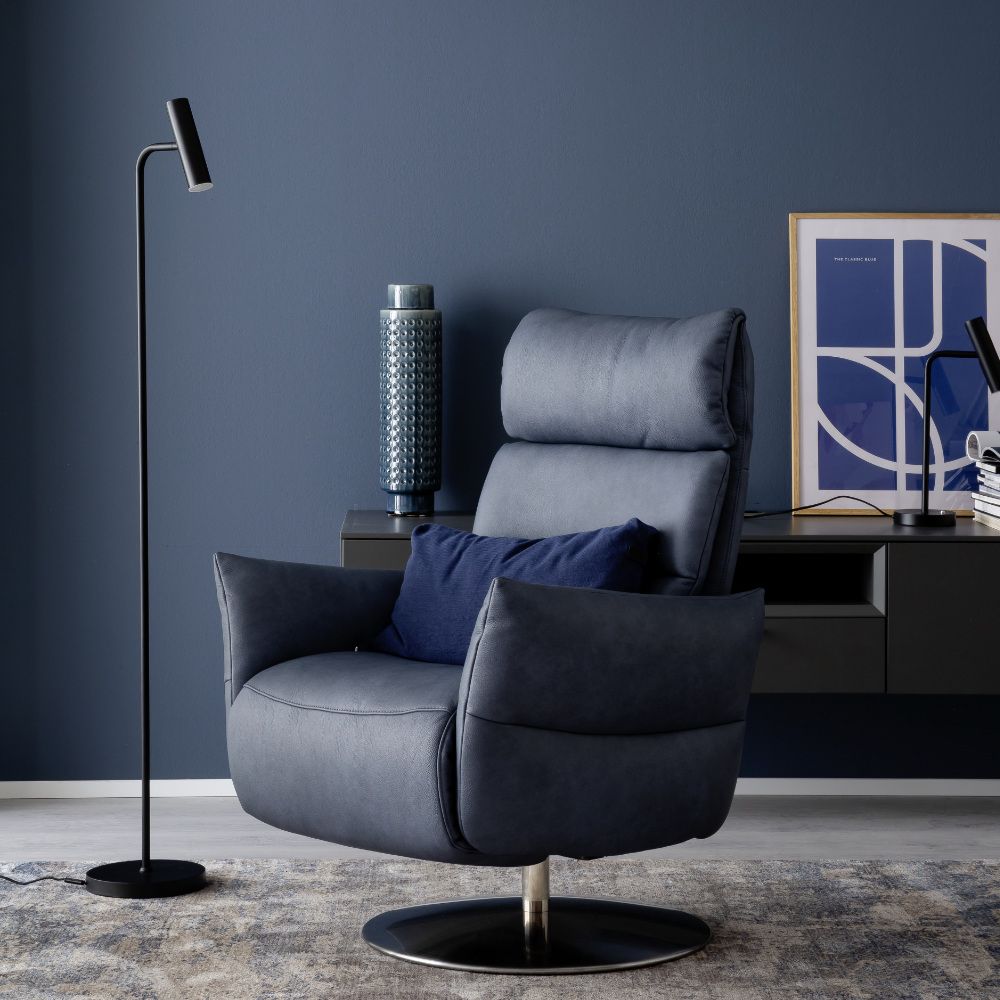 SCHÖNER WOHNEN-Kollektion Relaxsessel IMPULS LAZYLINE in Leder Reno grey/blue OL SCHÖNER WOHNEN-Kollektion Relaxsessel IMPULS LAZYLINE in Leder Reno grey/blue OL