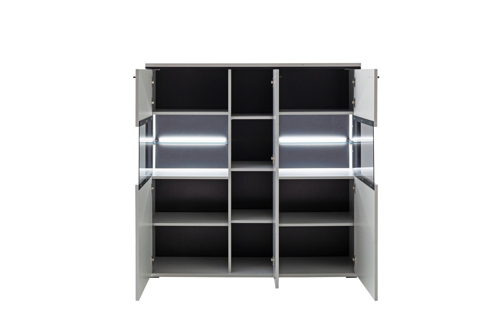 MCA Furniture Highboard MORI MOI3FT05 ca. B134 H136 T38 cm in Modern white Nb.