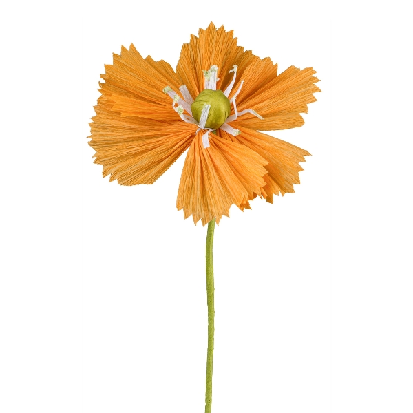 Papierblume Cosmos ca.45cm ARLAN in , orange flower, papercraft, poppy, thin stem, artificial flower