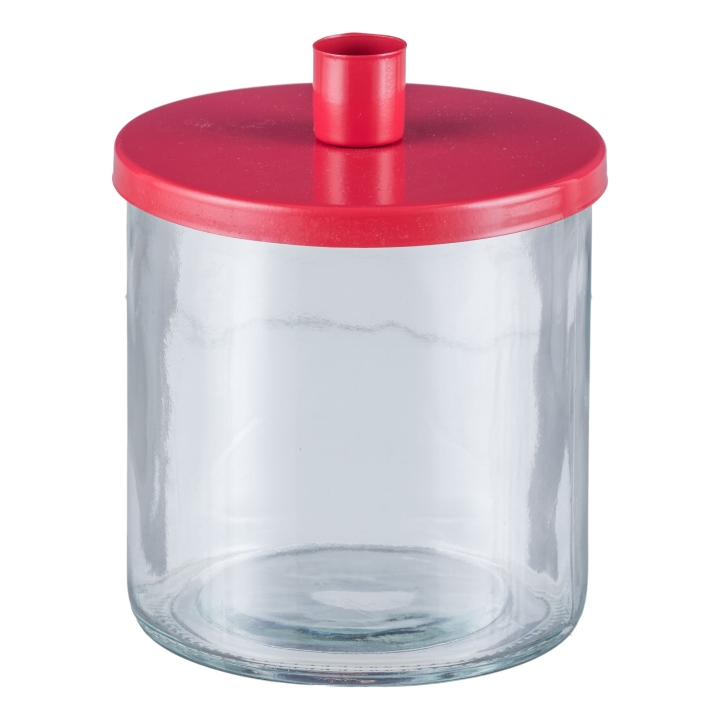 Gasper Glas m.Metallaufsatz in Farbe Granat