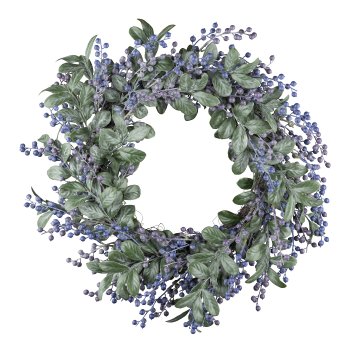 Gasper Blattkranz mit blauen Beeren in Farbe Blau