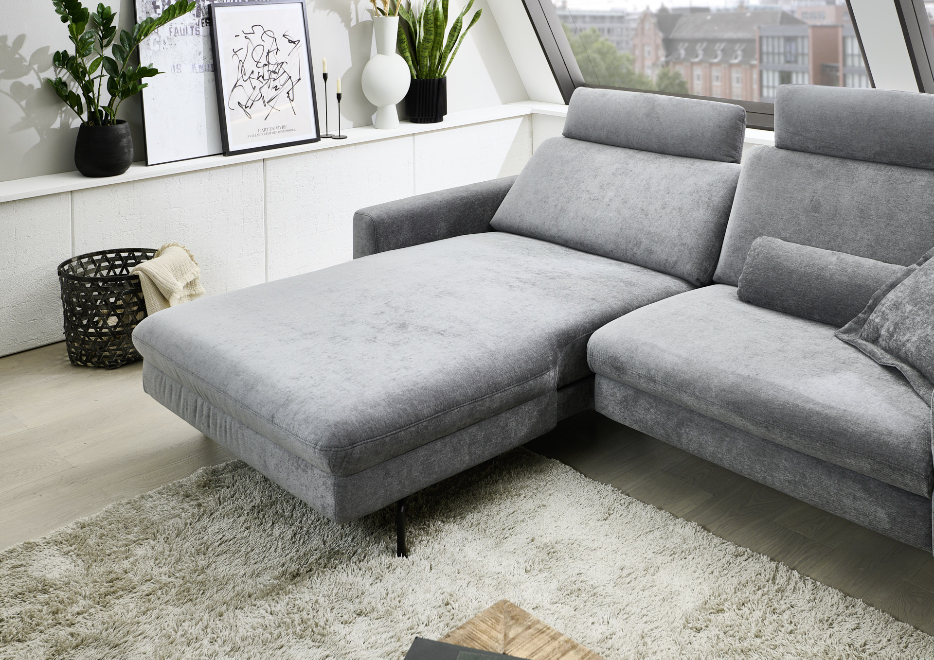 Modulmaster Polstergruppe MM-ZE1126 ca. 179x248cm in Cody denim, Sofa, Sofa-Ecke, Grau, Stoff, Wohnzimmer