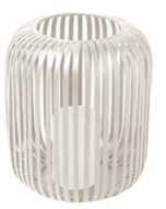 Laterne S, LIG ca.B20 H23.5cm  in elephant grey 960, vase, keramik, gerippt, weiß, glänzend