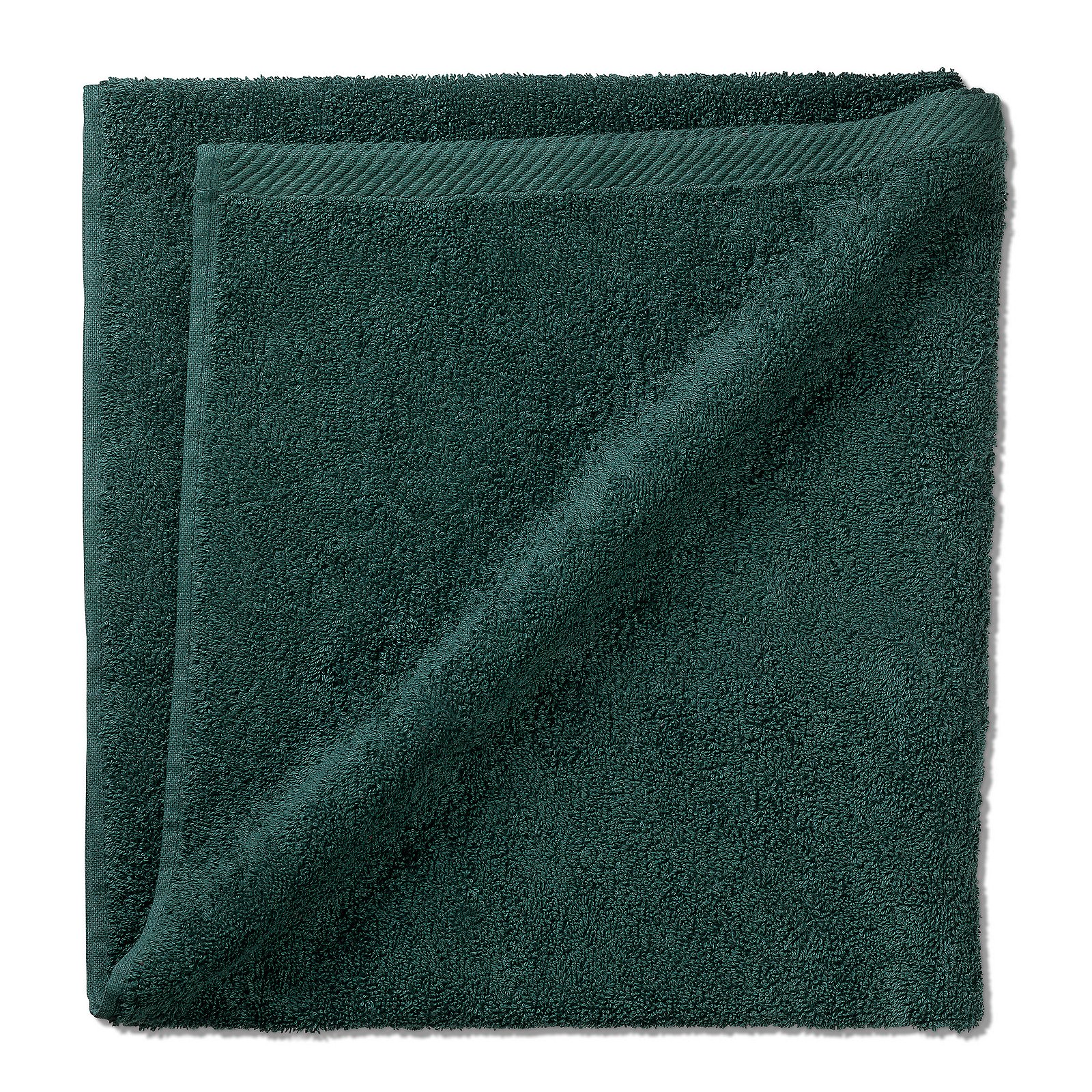 Kela Duschtuch LADESSA in Farbe Alpengrün, Handtuch, Baumwolle, dunkelgrün, Frottee, Waschlappen/Handtuch-Set, Handtuch, Badetuch, Emeraldgrün, Unifarbe, Texturiertes Gewebe