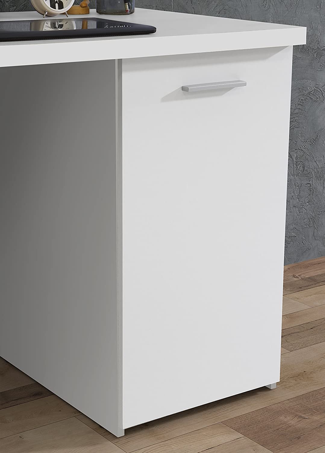 Forte Schreibtisch NET106 in weiß/weiß matt