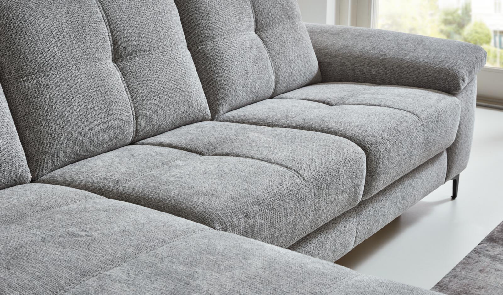 Candy Polsterecke VIVA ca. 296x162cm in Stoff Famous Frost grey, Couch, Mobiliar, Kissen, Dekoration für Zuhause