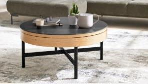 Interliving Couchtisch INTERLIVING 6216 in Grau Interliving Couchtisch INTERLIVING 6216 in Grau, Couchtisch, Holzplatte, Metallgestell, Runder Tisch, Wohnzimmer