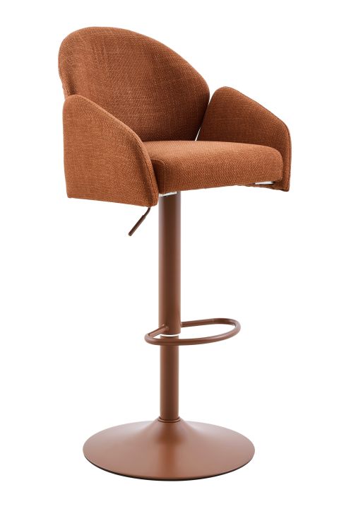 Hela Barhocker HOLLY H ca. B53 H96 T57 cm in Stoff WS copper 20, Barhocker, Stuhl, Stahlbasis, Stoffbezug, Barhocker-Armlehne?