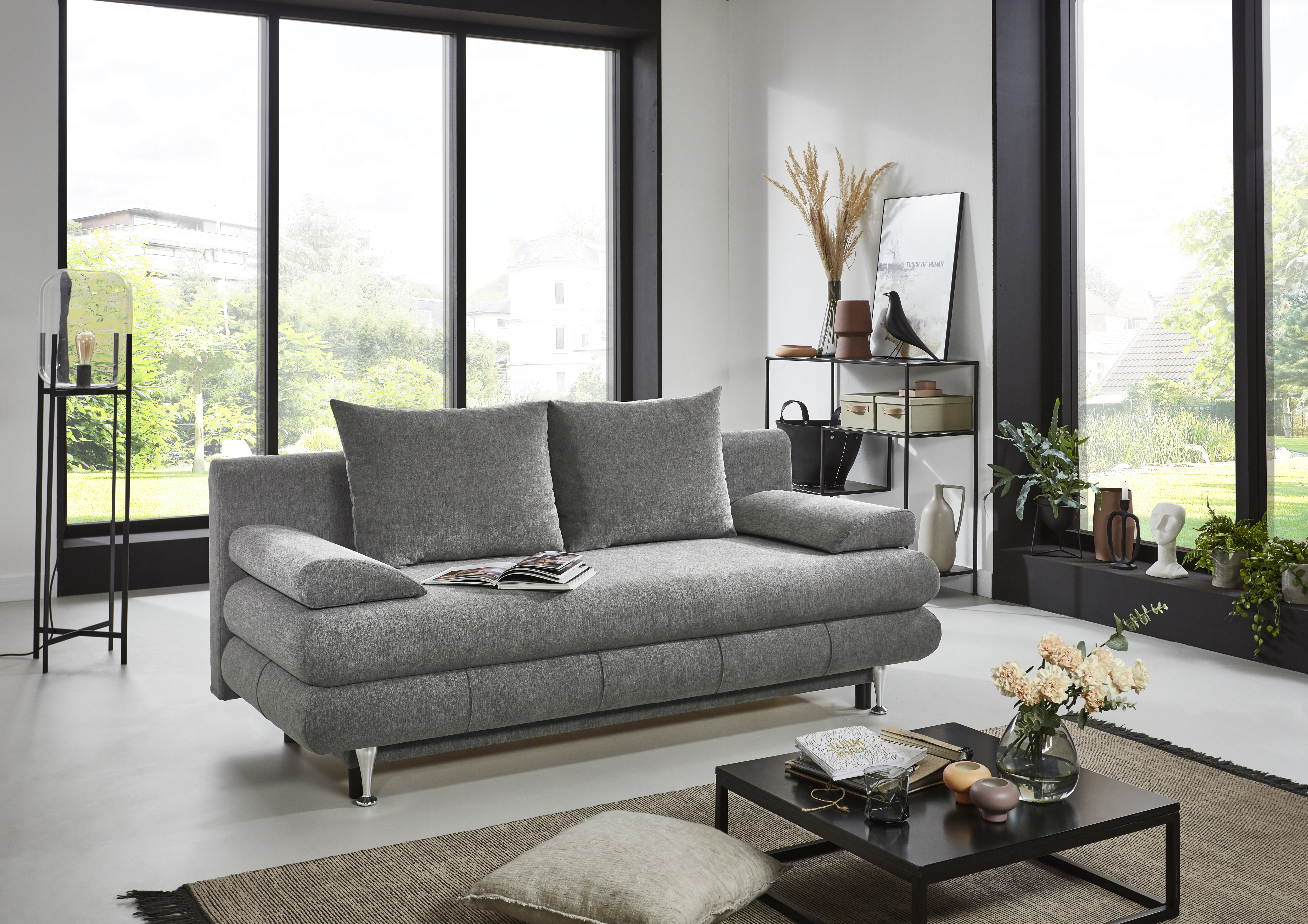 Sun Garden Schlafsofa BENFELD ca. 140x188cm in Stoff grau