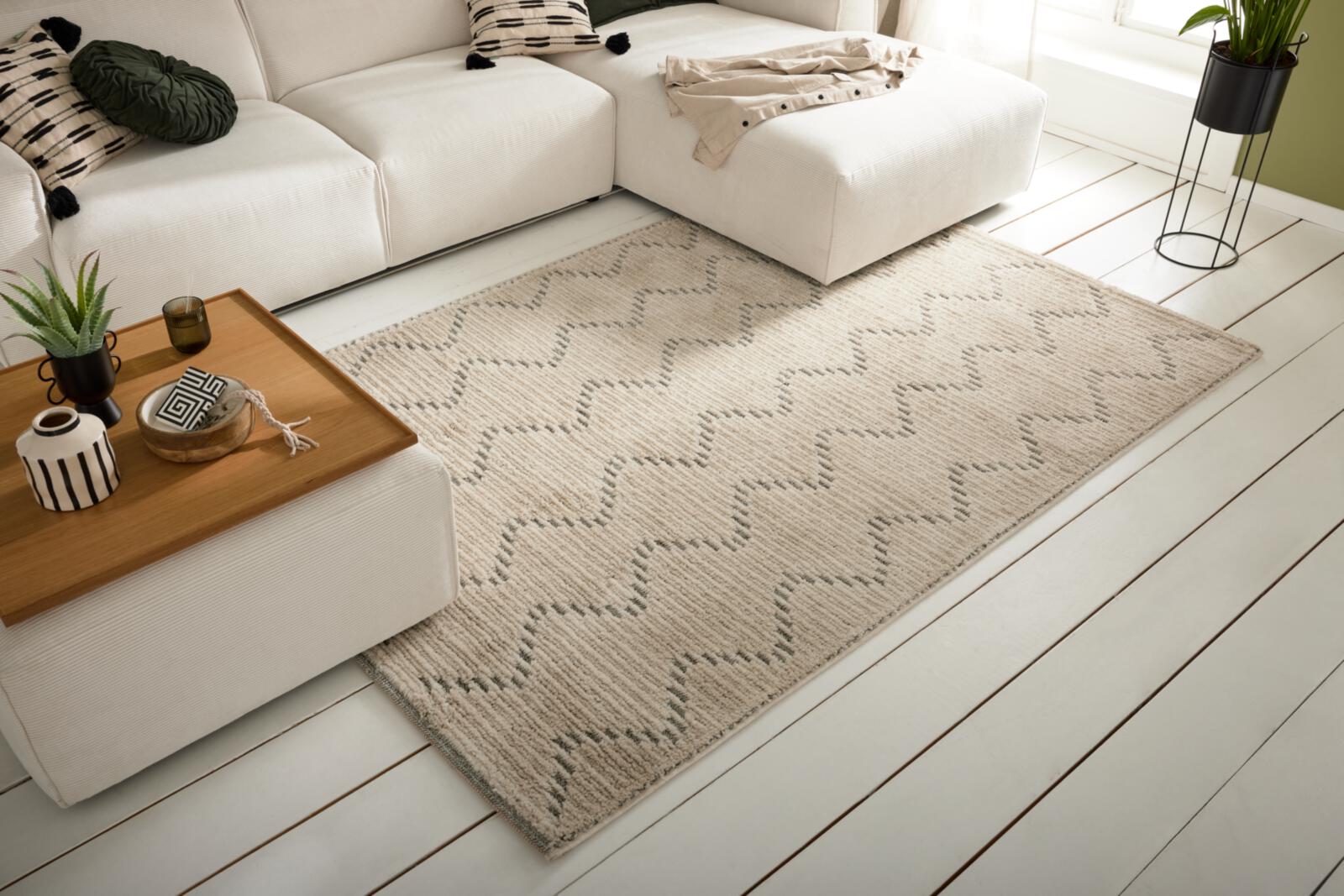 Roomio Teppich NO. 8301 ca. 133x190cm in Farbe creme