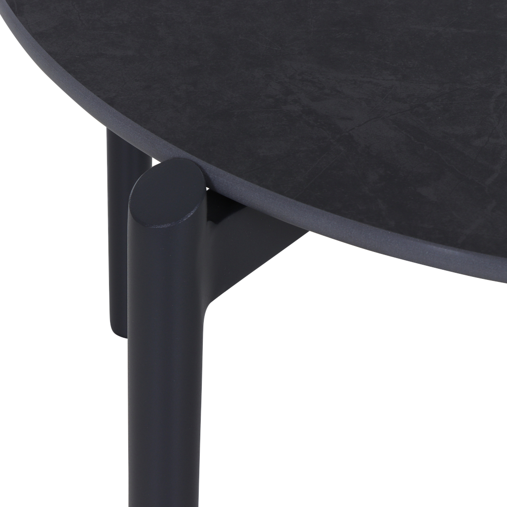 Loungetisch ROMA Ø ca. 60cm in gesinter Stein dunkelgrau, Kaffeetisch, Mobiliar, Tabelle, Esstisch, Tischplatte