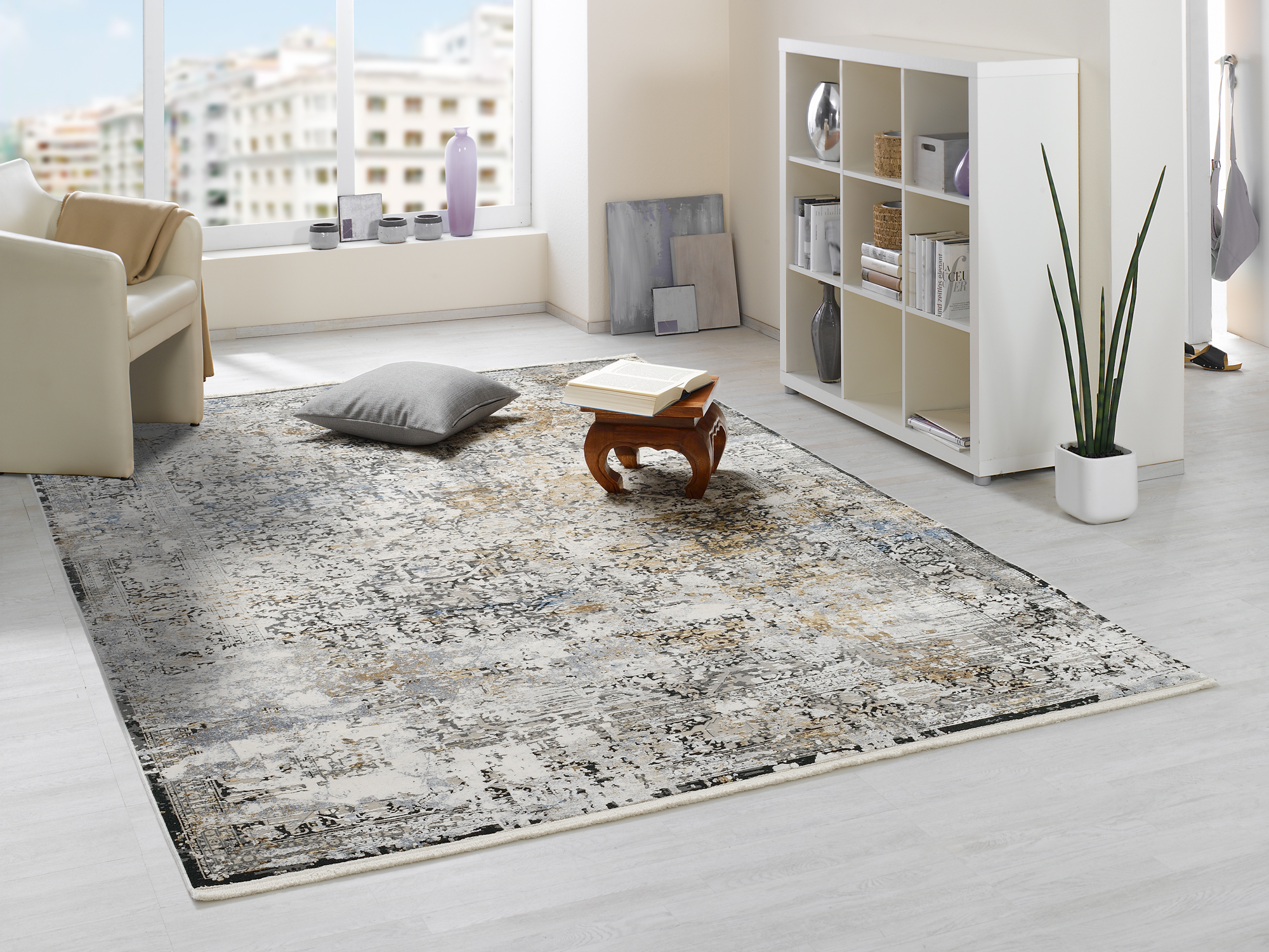 OCI Webteppich ca. 140x200cm in Farbe grau-multicolor