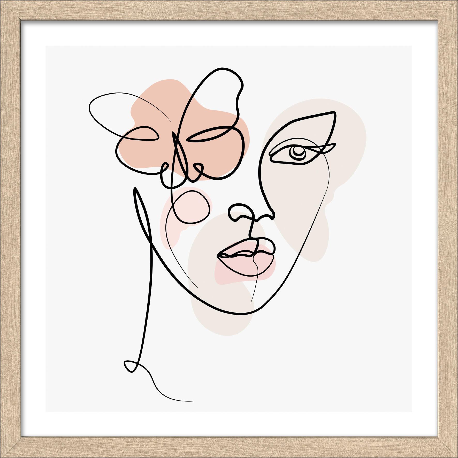 ProArt Framed-Art Slim Scandic 33x33cm Line-Art-Faces III