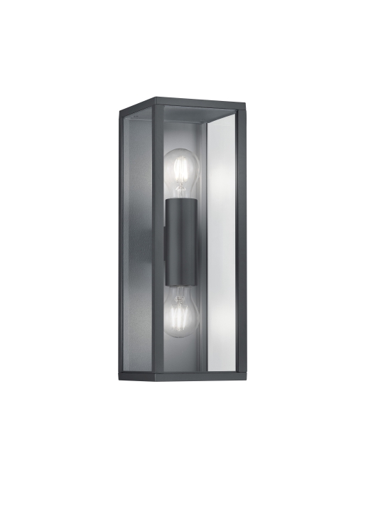 Trio Wandleuchte GARONNE in anthrazit, Glas transparent klar