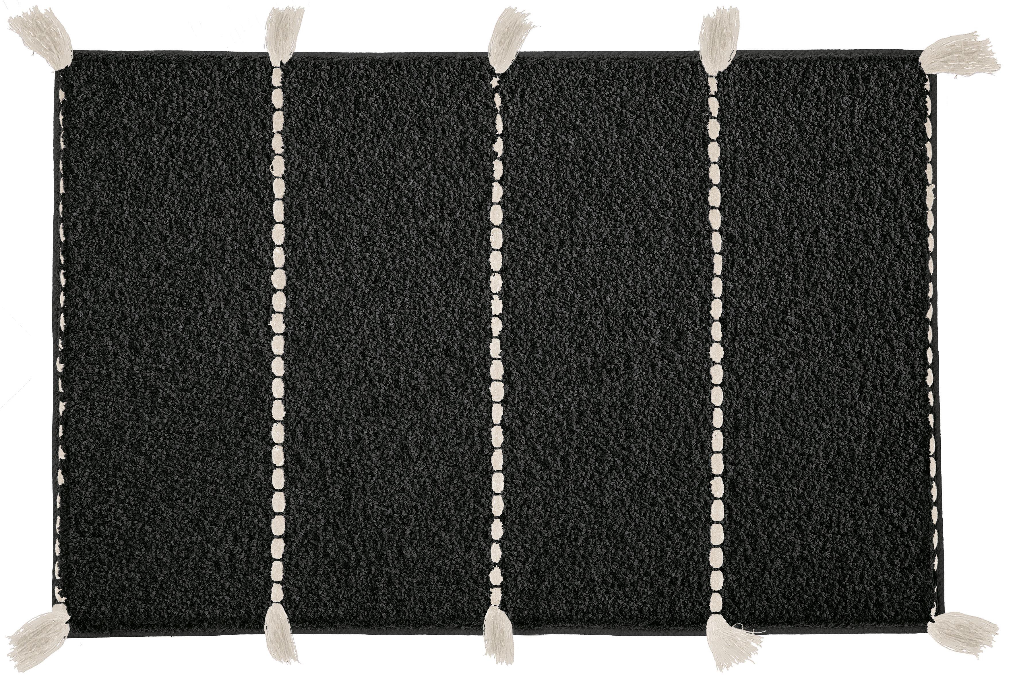 Kleine Wolke Badteppich TRAVIS ca. 60x90cm in Farbe Schwarz