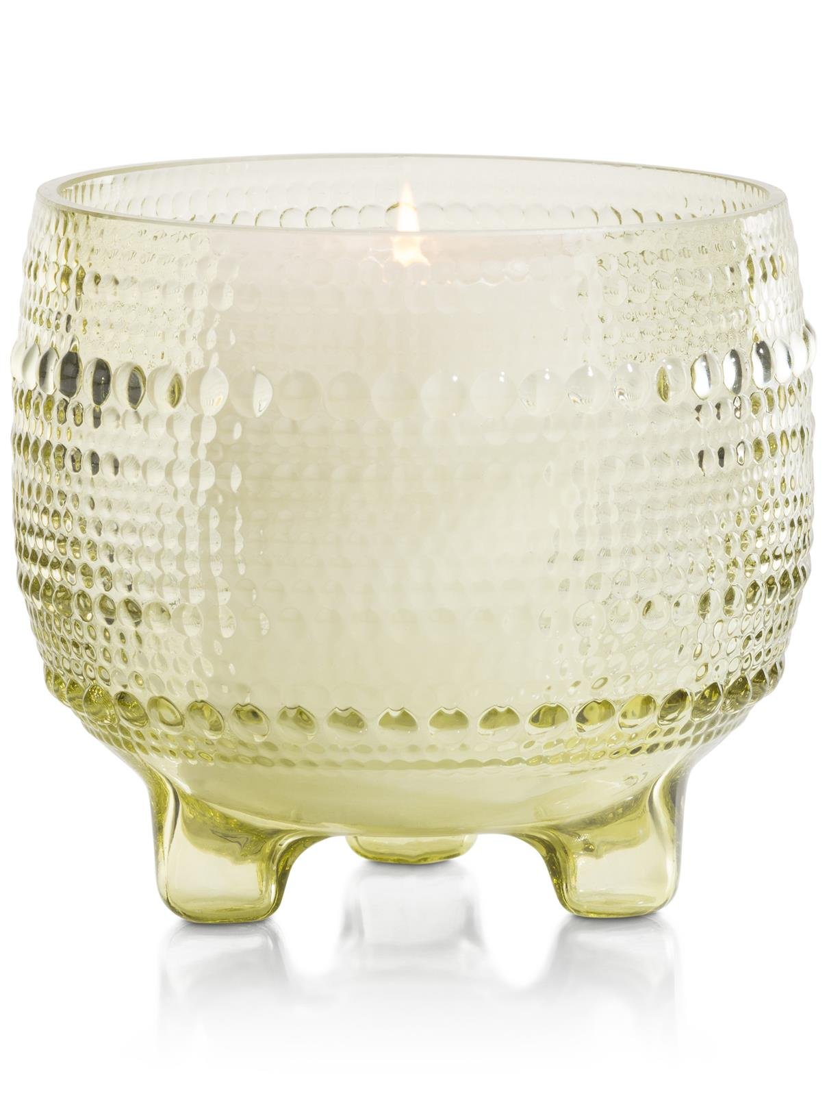 Coco Maison Annie teelicht h13cm 47190-GRN, Teelichtglas, Votivenglas, Glasgefäß, Deko-Glas, Gelbgrün