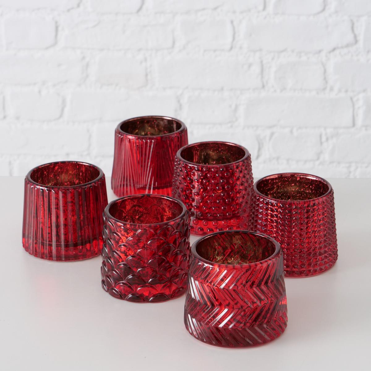 Boltze Teelichthalter ca. H7 cm, D8 cm in 350 Rot, Pokal, Kunst, Kunsthandwerk