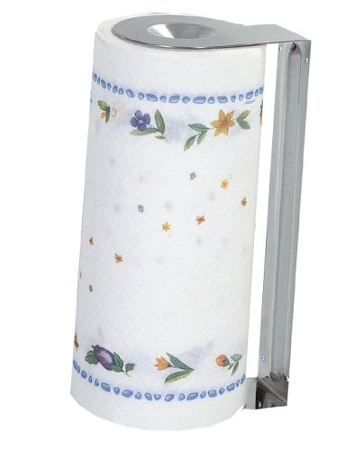 GEFU Küchenrollenhalter BUTLER in Farbe silber, Papiertuchhalter, Papierhandtuch, Seifenspender, Wandhalterung, Blumenmuster
