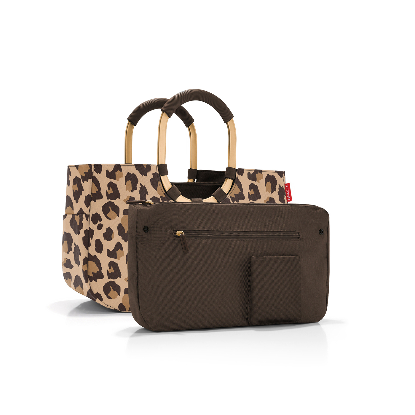 Loopshopper M frame leo macch. 40x26x20 cm in leo macchiato