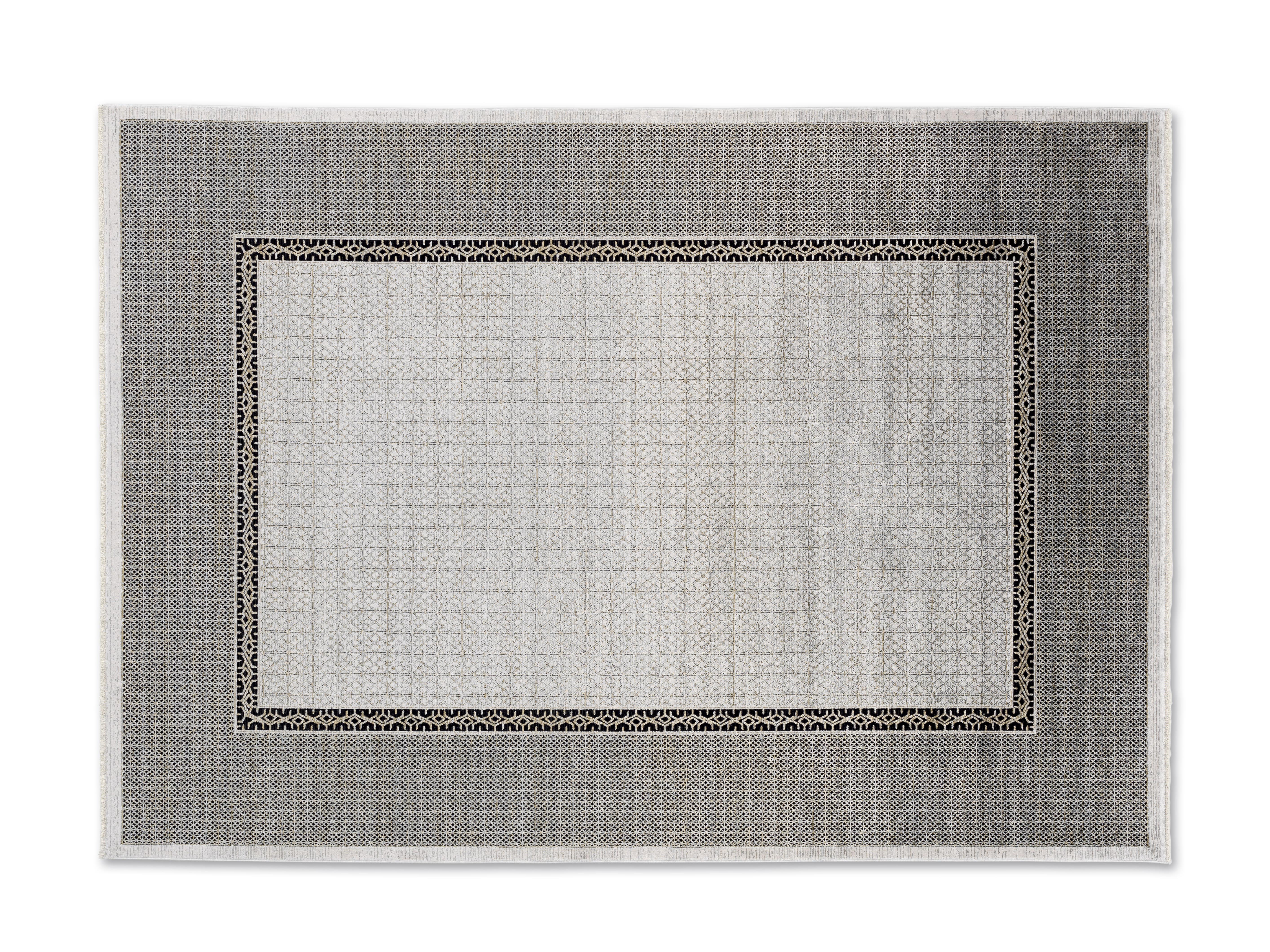 Golze & Söhne Teppich Scala ca. 133x190cm in Farbe Bordüre Silber/grau