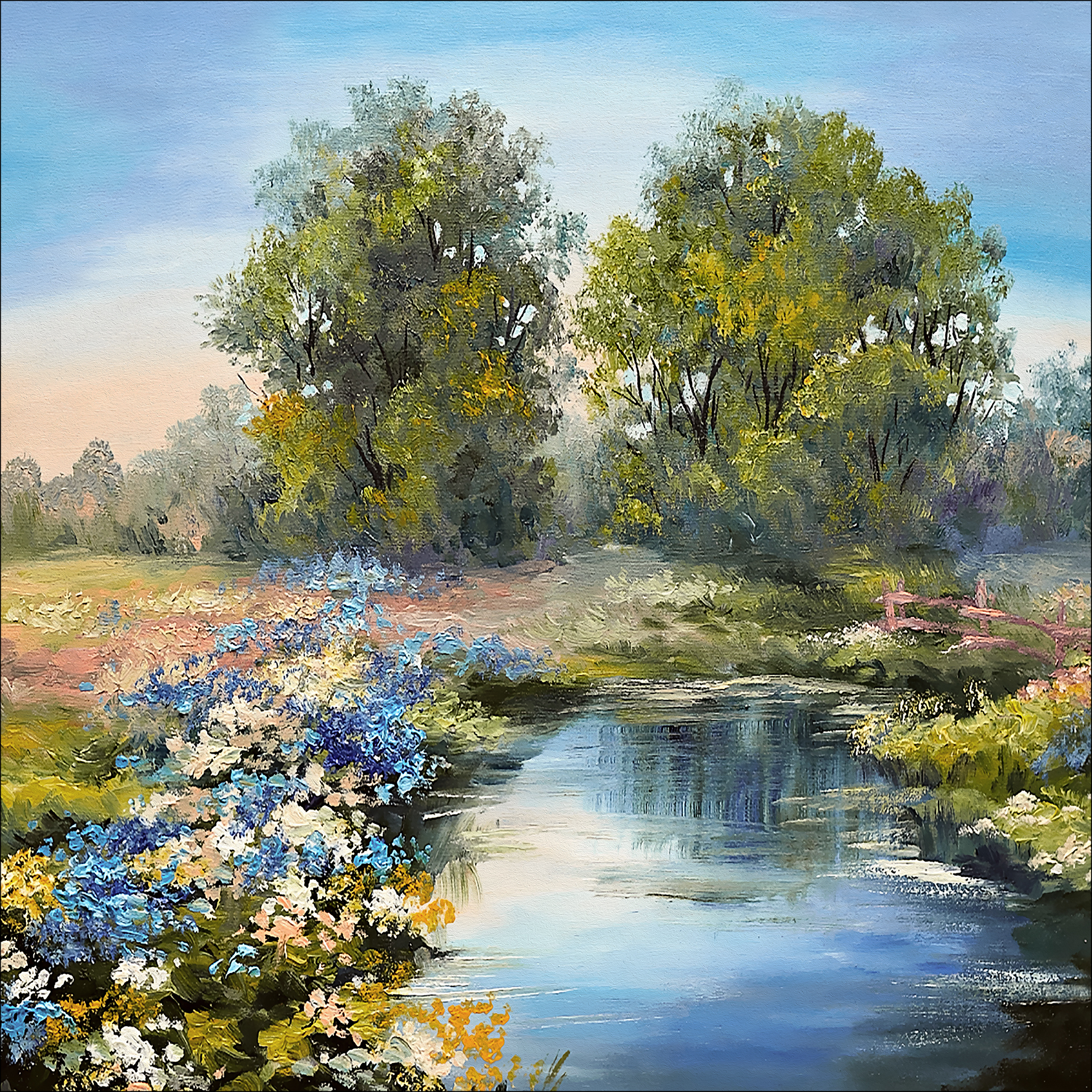 PRO ART Canvas-Art konventionell 40x40cm River In The Forest I