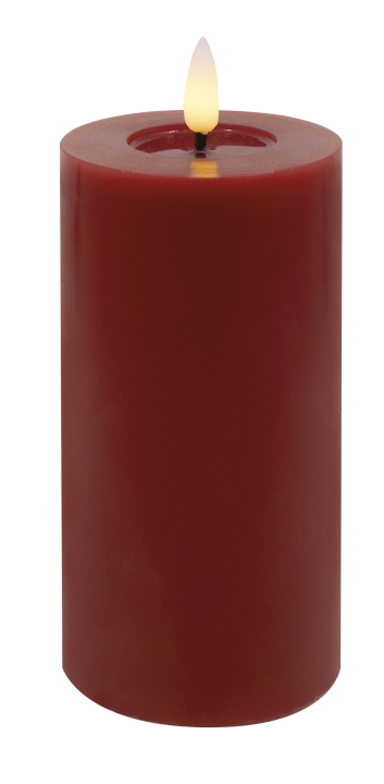 LED-Stumpenkerze WINTER in Rot L.C. Wholesaler LED-Stumpenkerze WINTER ca. Ø 7,5, H 15cm in red smooth, 7.5x15cm