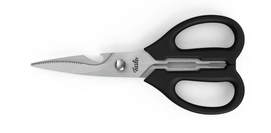 Fissler Multifunktionsschere ESSENTIAL in mit Flaschenöffner, Schere, Schneideschere, Küchenschere, Schneidewerkzeug, Schwarz-Griff