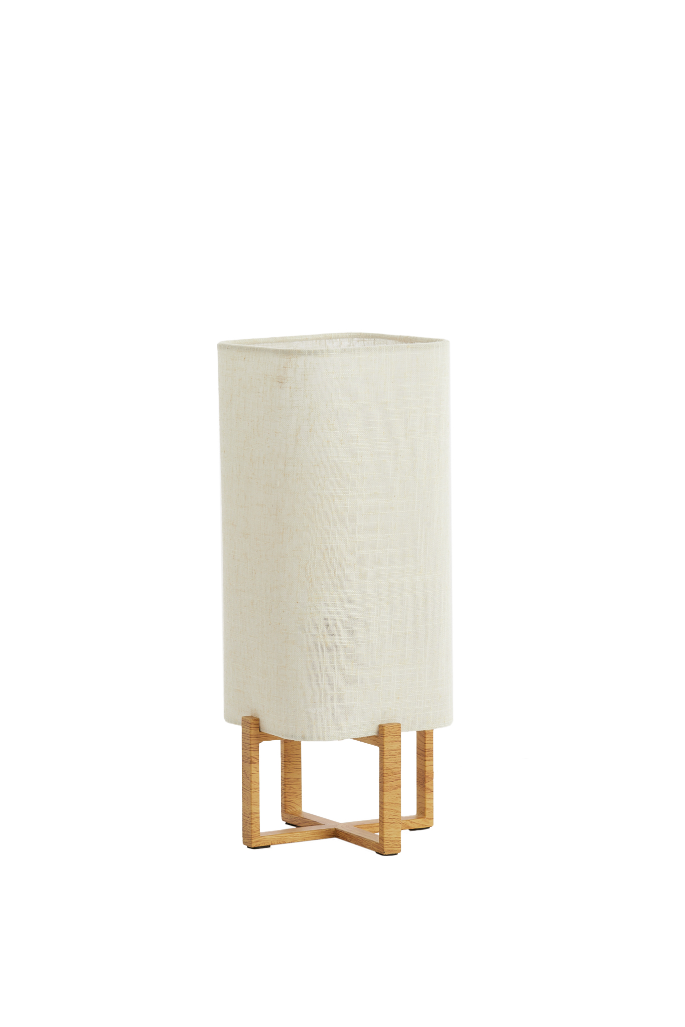Tischleuchte ca. 17x17x39cm in wood Print natur+Linen creme