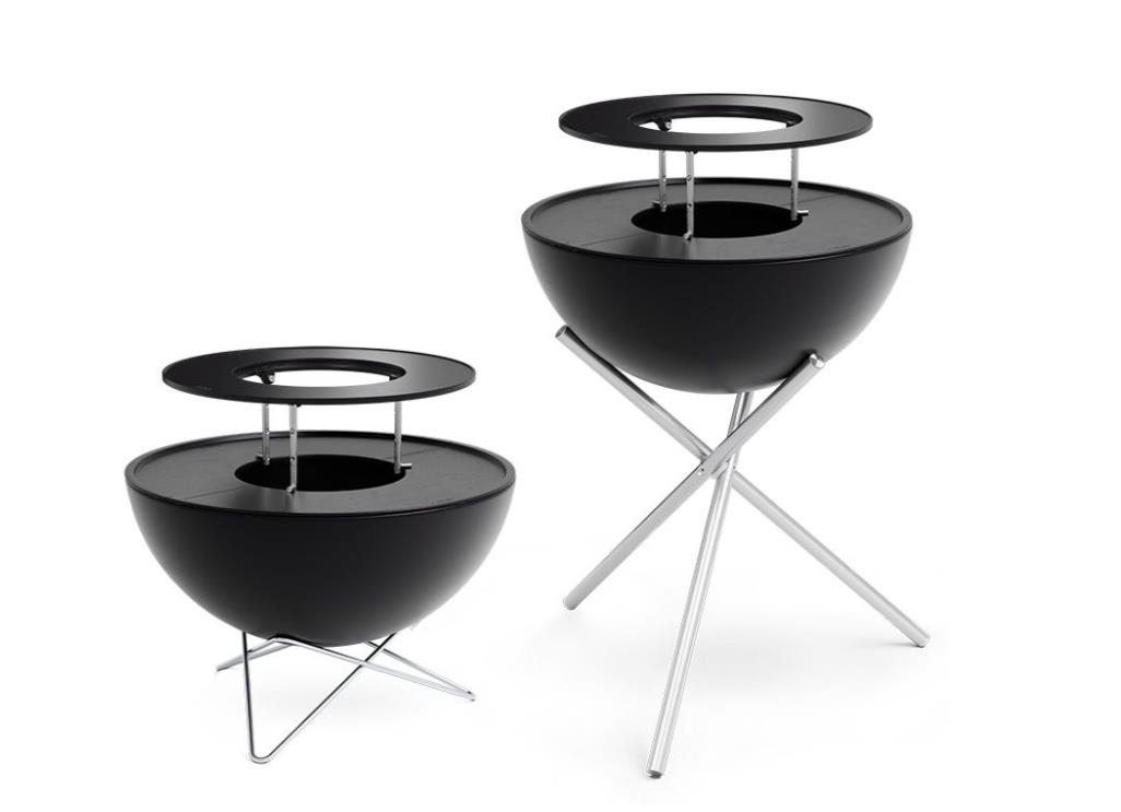 Warmhaltering BOWL 70 in Gusseisen, bauchofen, grill, camping, stahlbeine, schwarz