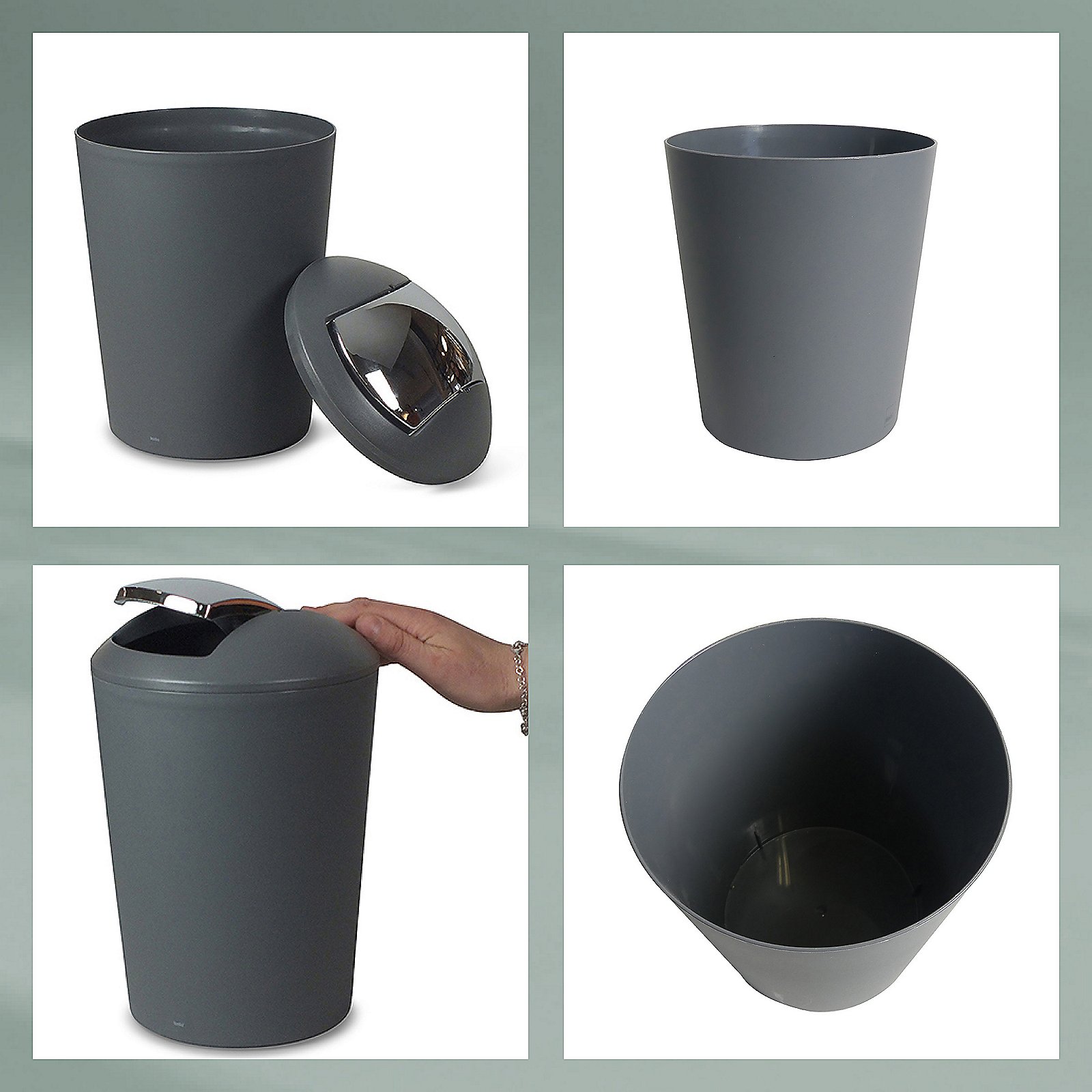 Kela Schwingdeckeleimer Marta MARTA in weiß,D 20cm,H 28,5cm,5 Ltr., Zinn, Kann, Mülleimer