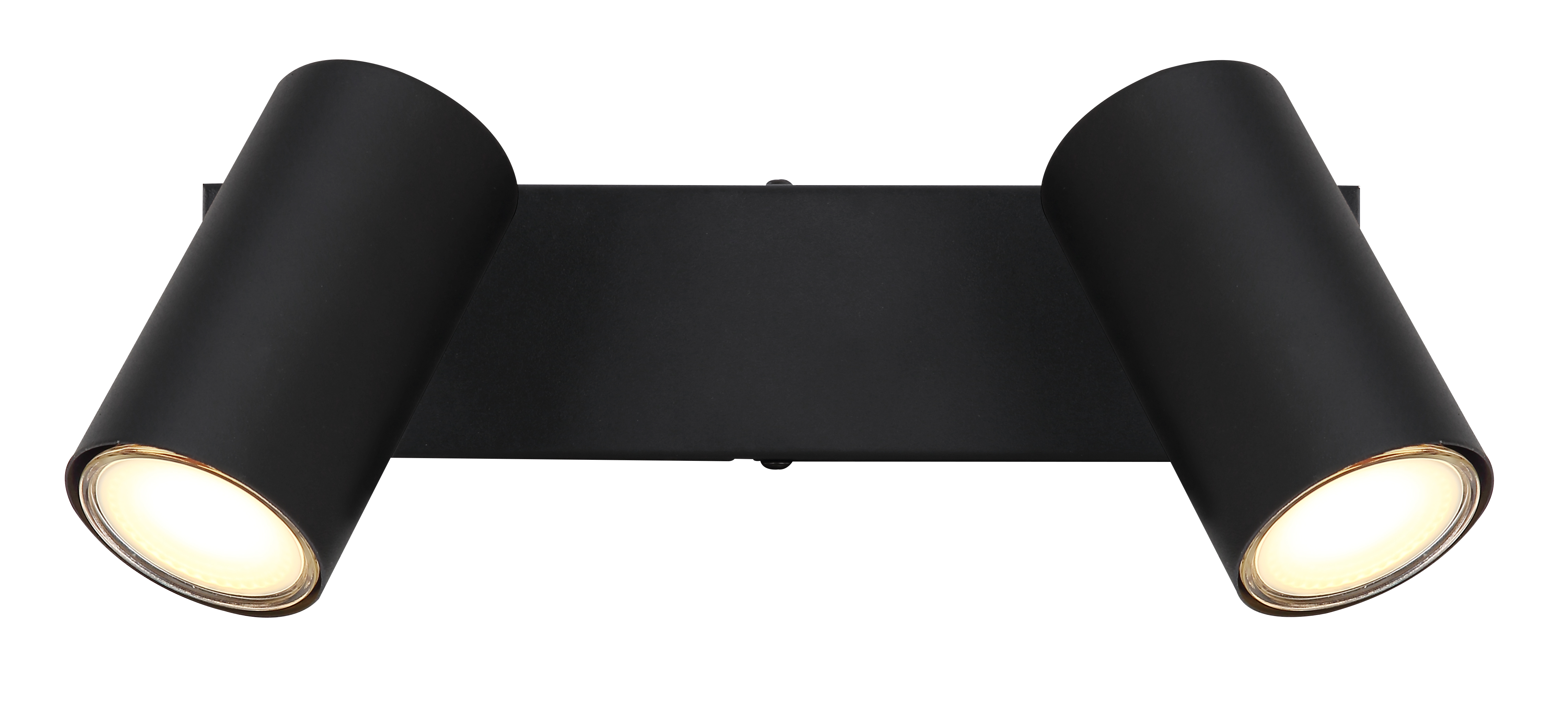 Strahler in Fb. Schwarz Matt, Wandleuchte, LED-Lampe, Schwarz, Zwei Köpfe, Deckenlampe