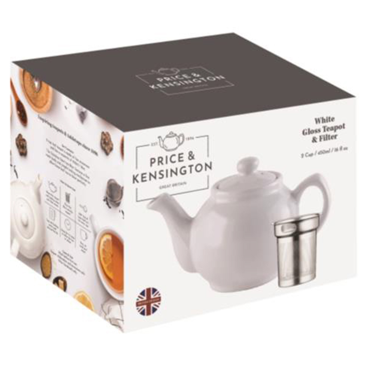 Profino P&K Set Teekanne + Teesieb, weiß, 6 Tassen