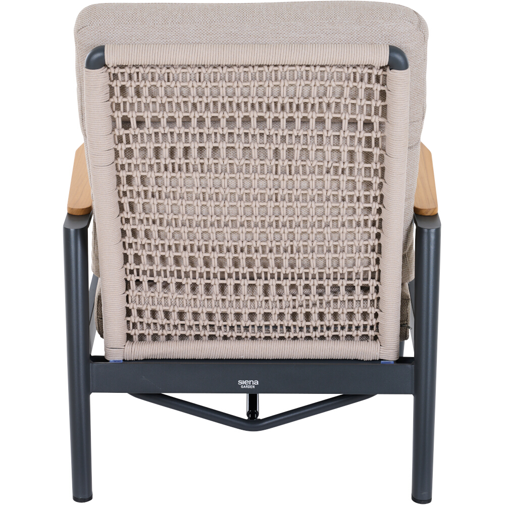 Lounge-Sessel CORTINA ca.B81 H62 T79 cm in Aluminium matt anthrazit, Dekoration für Zuhause, Leinen, Kissen, Mobiliar, Leinwand