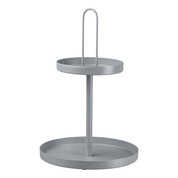 Metall Etagere Cornelia 9424010-20 in Grau, Backwarenständer, Zweistufenständer, Metallständer, Grau, Griffschlaufe