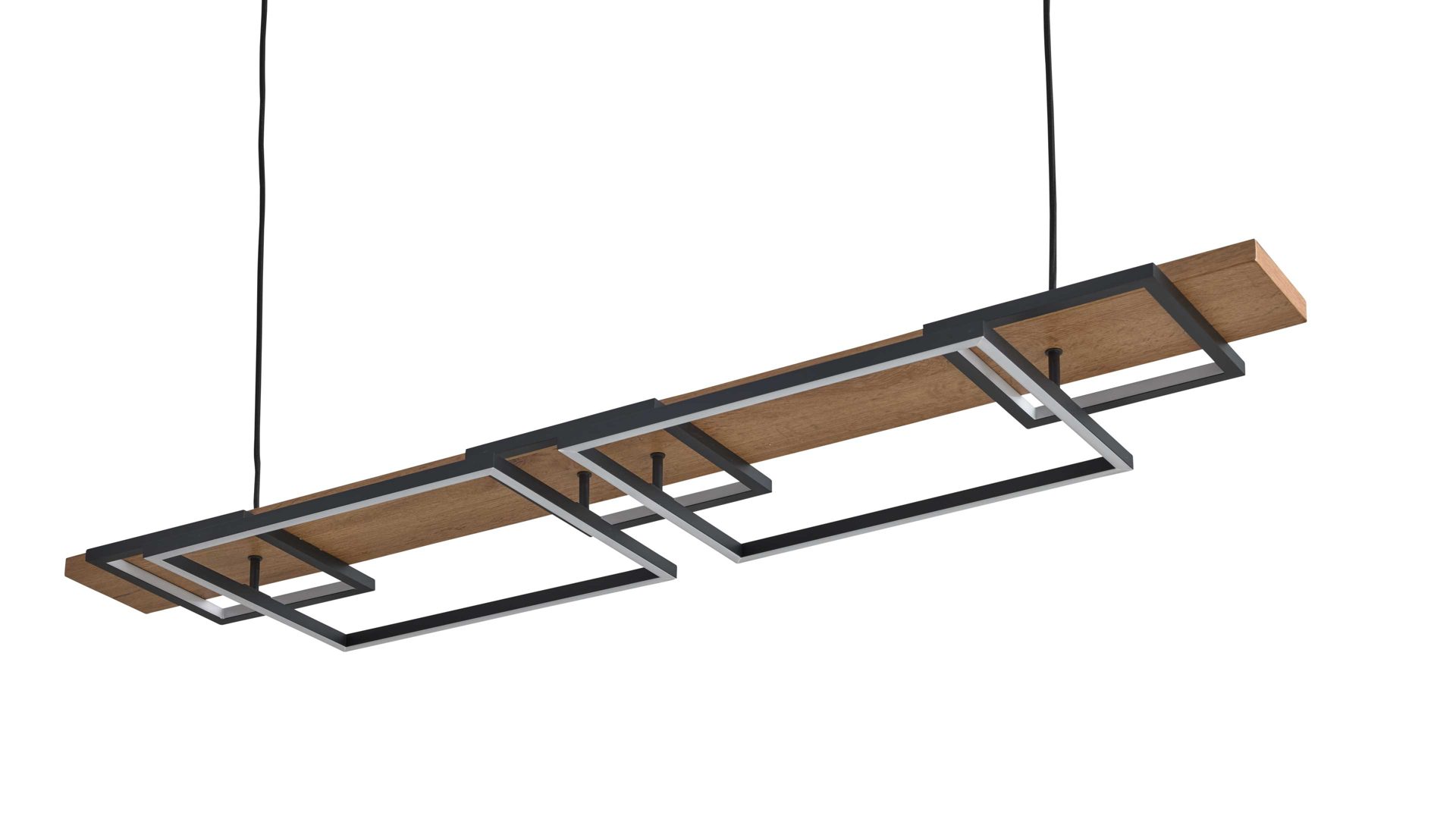 Interliving LED-Hängeleuchte IL-9342 in Metall schwarz matt, Holzoptik dunkel Interliving LED-Hängeleuchte IL-9342 in Metall schwarz matt, Holzoptik dunkel