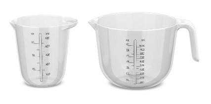Mepal 2 tlg Messbecher-Set in Farbe Transparent, Messbecher, Messlöffel, Becher, Messung, Transparenter Kunststoff