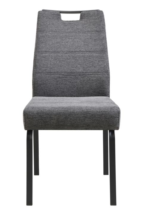 Hela Stuhl ELVAS II S ca. B48 H97 T68 cm in Stoff Brego Anthrazit 28, Stuhl, Garniturstuhl, Stuhlsitz, Grau, Beine aus Metall