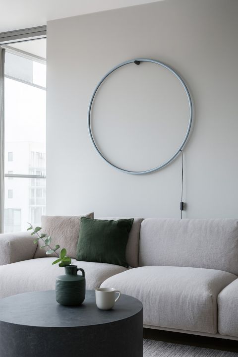 Global Technics LED-Wandleuchte SCOPELLO 1-flammig in Farbe schwarz, Hula-Hoop, Wanddeko, Wohnzimmer, Sofa, Couchtisch