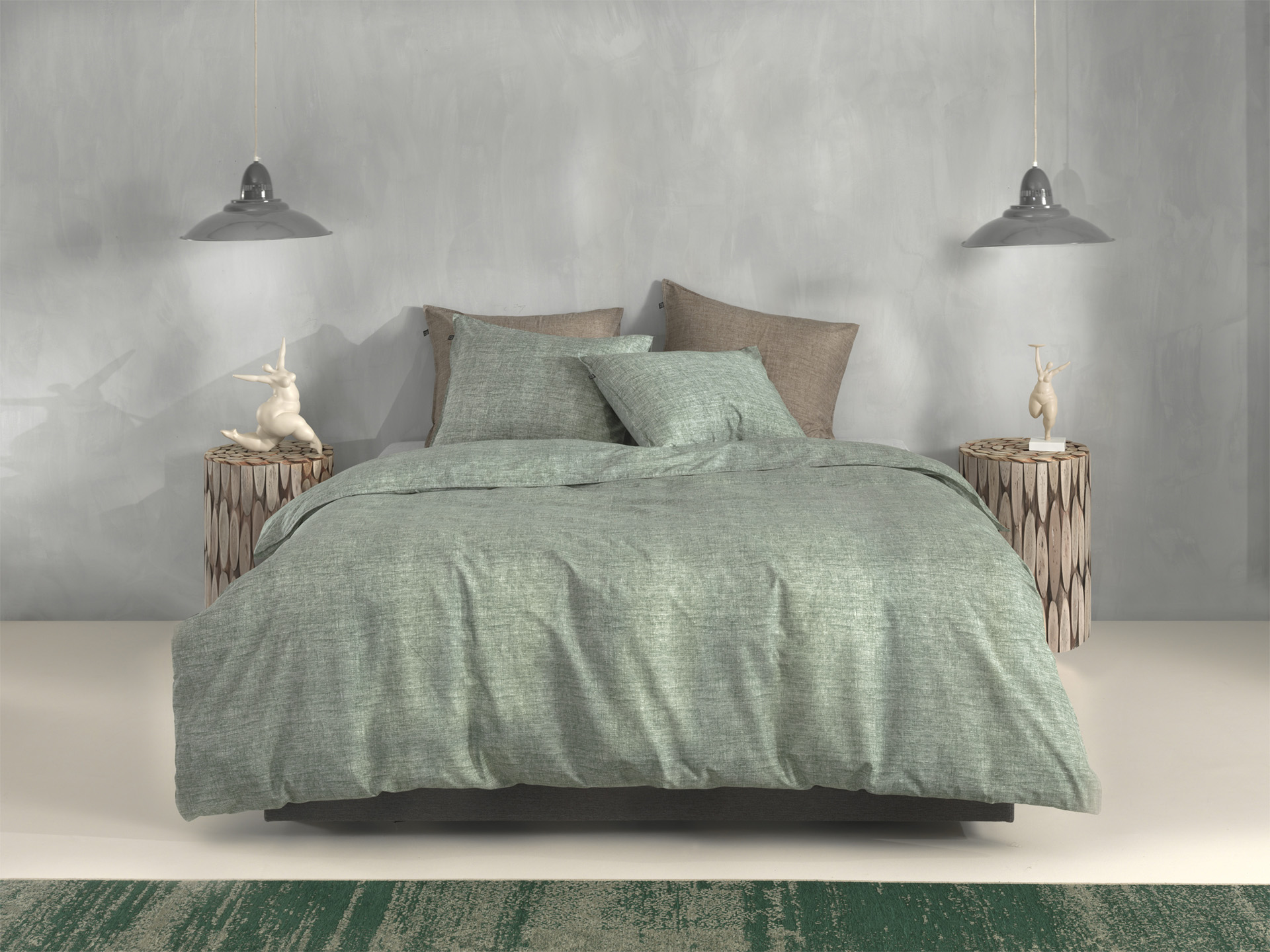 Heckettlane Bettwäsche ca. 155x220cm in Farbe Moss-Green