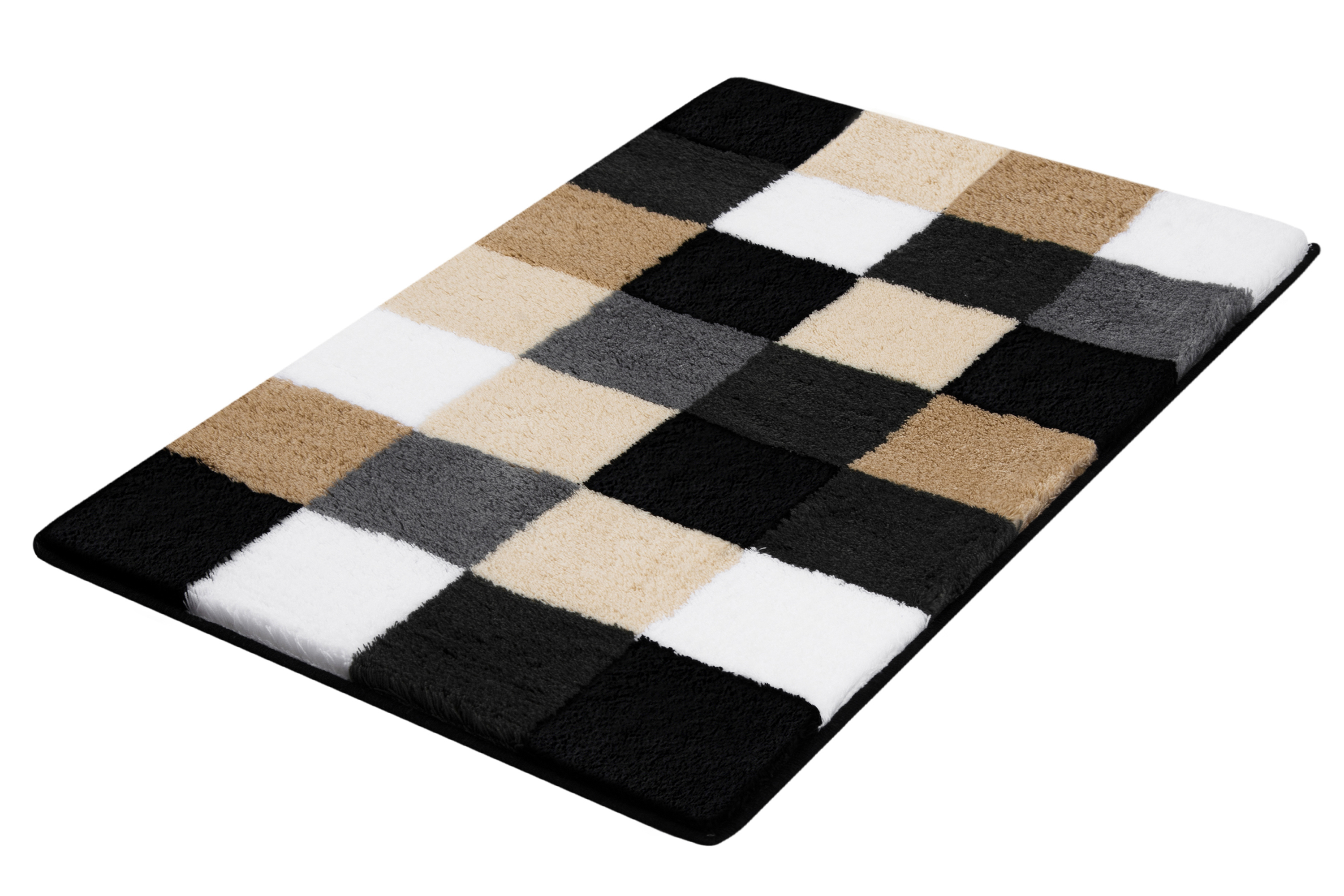 Kleine Wolke Badteppich CARO ca. 60x105cm in Farbe Schwarz