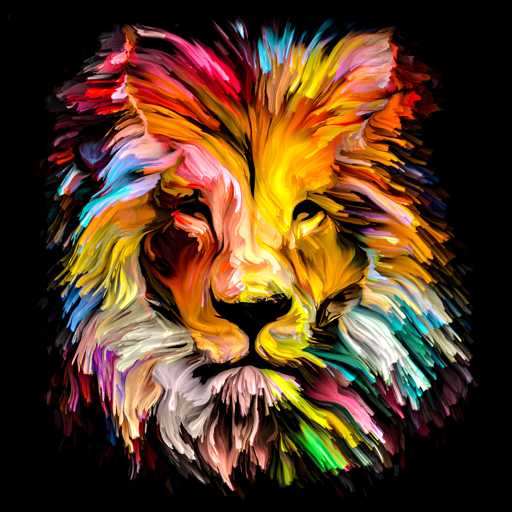 PRO ART Glas-Art 30x30cm Colorful Lion Head PRO ART Glas-Art 30x30cm Colorful Lion Head